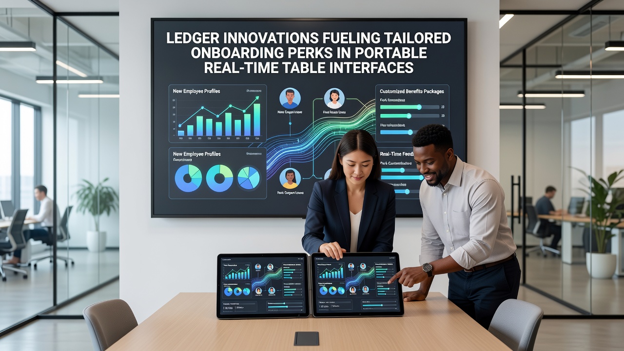 Mobile device displaying real-time table interface with ledger-backed personalized onboarding rewards