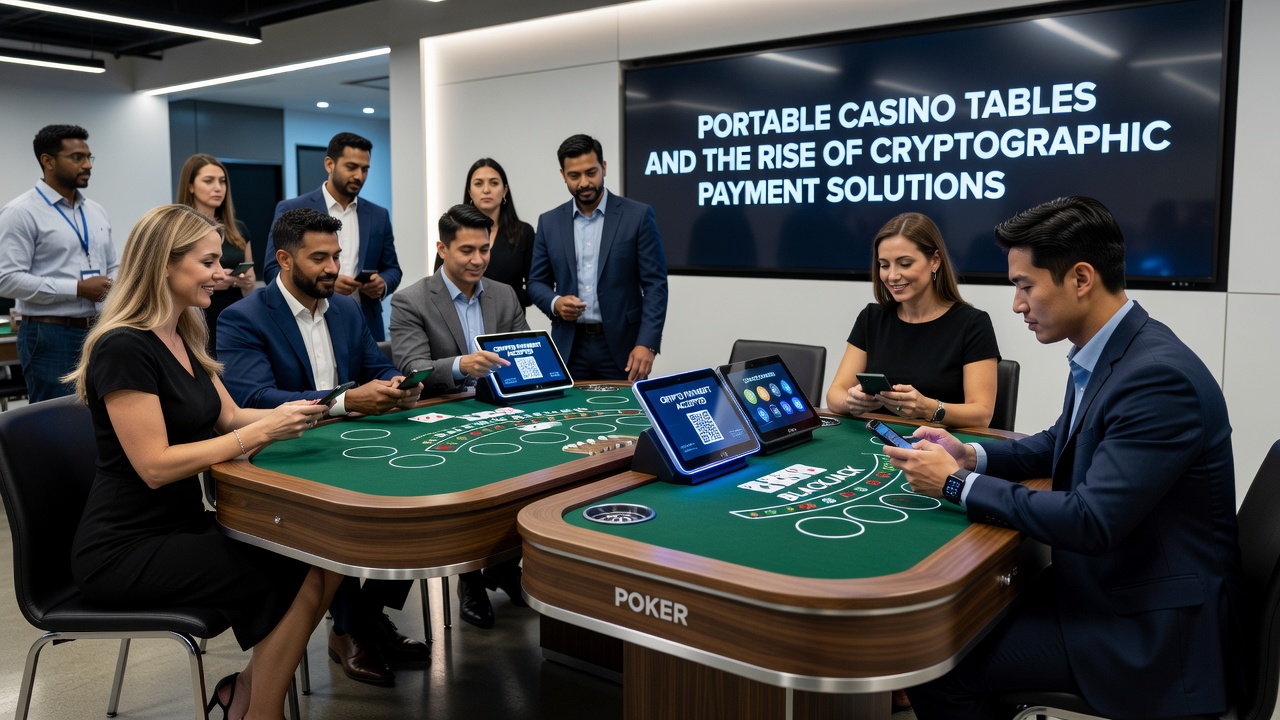 Close-up of cryptographic wallet interface on a tablet used for casino table transactions